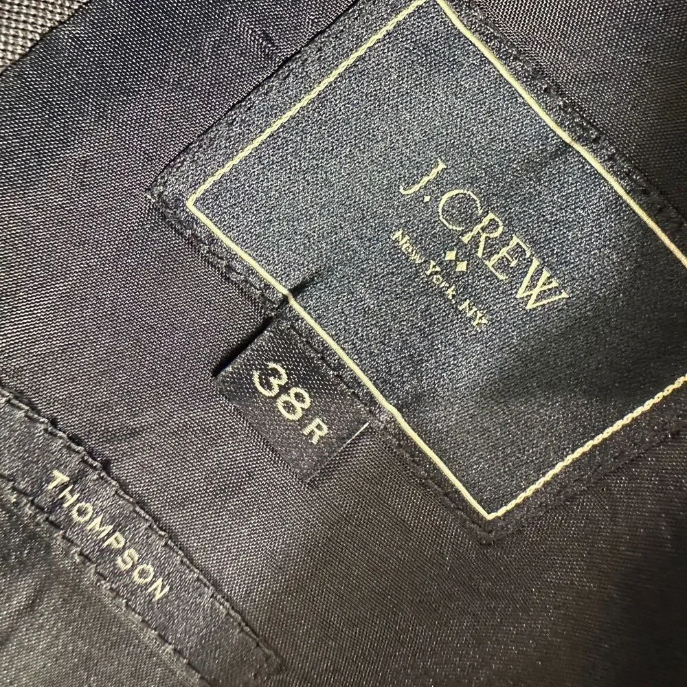 J.CREW THOMPSON Mens Navy Blazer 38R Sport Coat Two Button Suit Jacket Wool